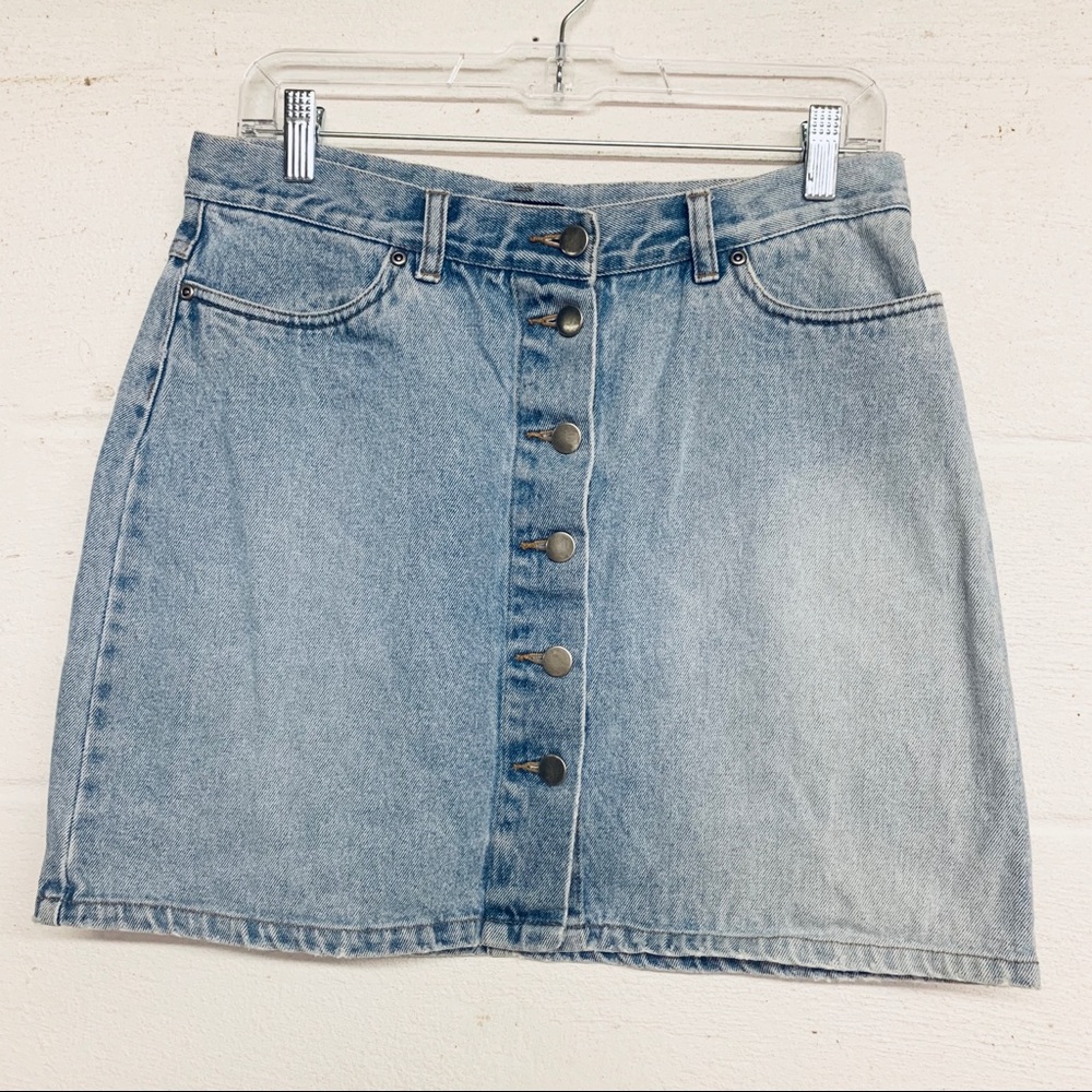 Moda International Button Down Denim Skirt